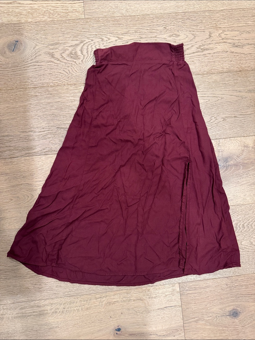 Women’s Burgundy A-Line Midi Skirt